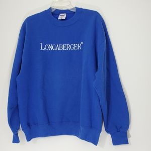 Vintage Longaberger Blue Sweat Shirt, Size Large